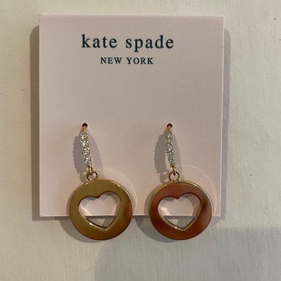 Kate Spade New York Heart Symbol Drop/ Dangle Earrings Gold Plated - Picture 9 of 13